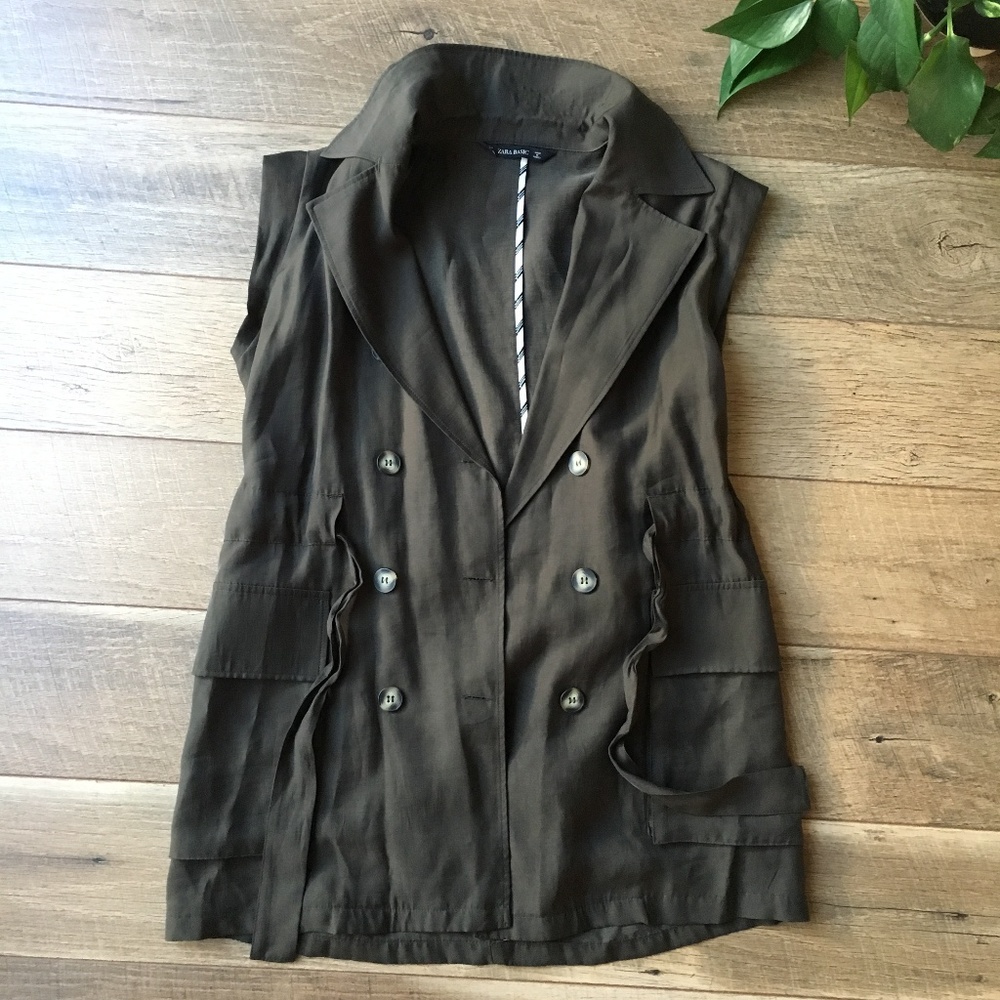 Zara Olive Green Utility Vest